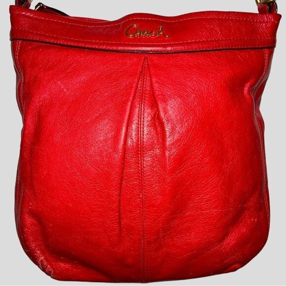 Coach candy apple red hobo bag! Euc! - Picture 7 of 17